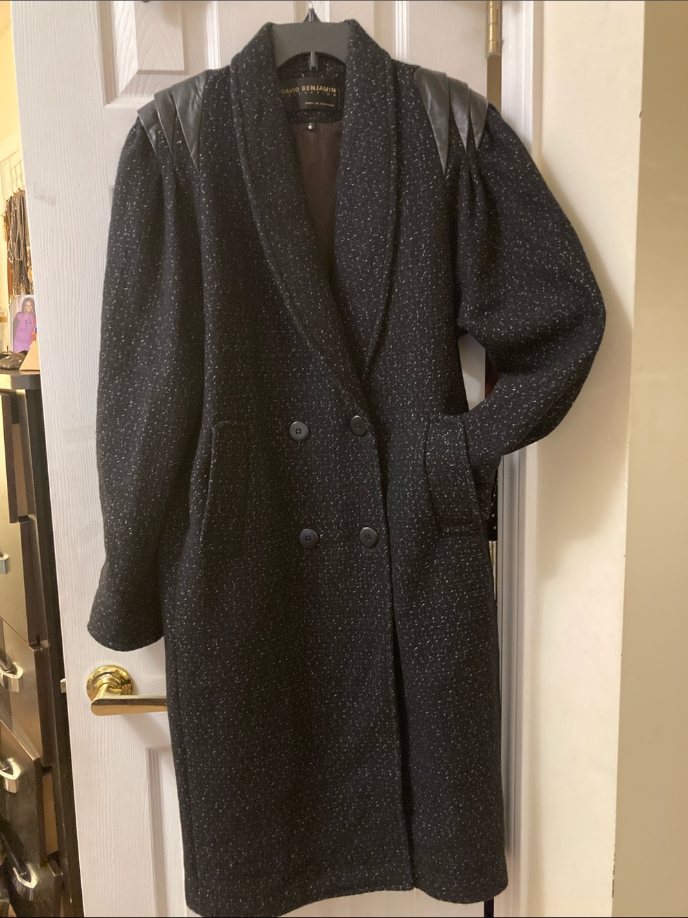 Vintage David Benjamin Women double Breasted Tweed over coat